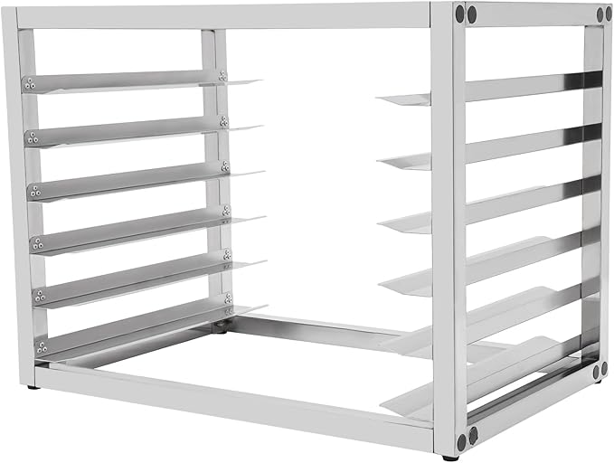 Eapmic 6 Tiers Bun Pan Rack 28″ x 18″ x 21″ Commercial Sheet Pan Rack Holds 6 Pans Cooling Storage Rack 3 Spacing Bakery Rack for Half Size Sheets (6-tier)