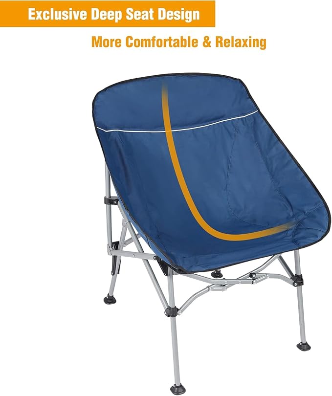 Oversized Extra Large Heavy Duty Camping Chair for Adults 400lbs Capacity Portable Folding Chair with Carry Bag Extra Wide Compact Design for Hiking Backpacking Travel Picnic