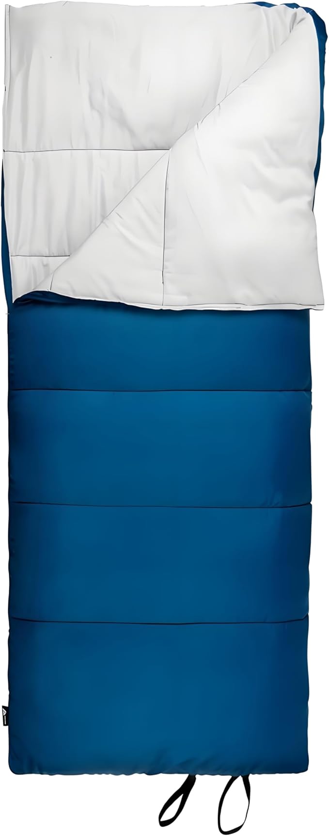 Breathable Recycled Polyester Sleeping Bag 35°F Adult Rectangular for Cool Weather Camping Lightweight and Soft Blue Envelope Design with Carry Bag