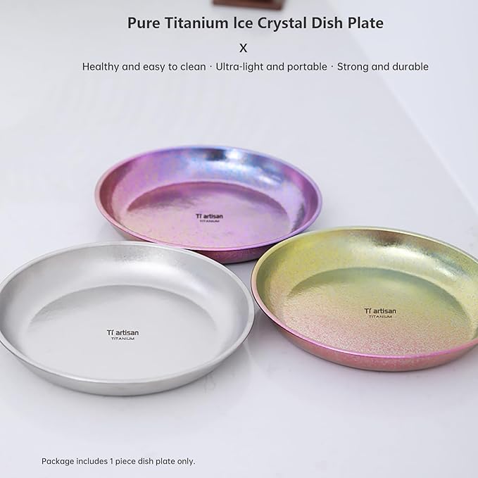 Titanium Plate Camping Picnic Tableware 27fl oz Cooking Utensils Extremely Light Dishes Bowl 110g (Ta8220F)
