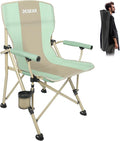 XGEAR Camping Chair with Padded Hard Armrest Sturdy Folding Camp Chair with Cup Holder Storage Pockets Carry Bag Included Support to 400 lbs