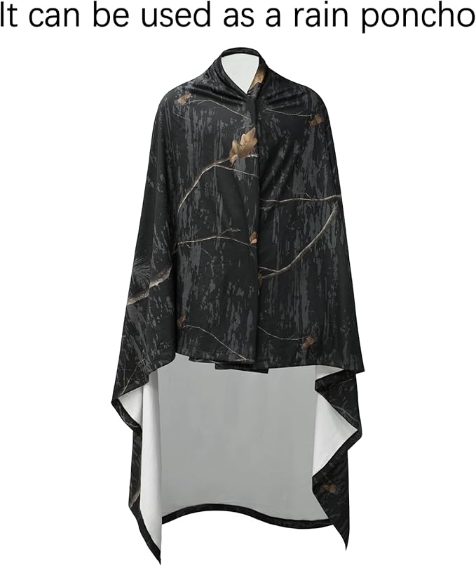 LOOGU Camo Blanket Waterproof Insulation Poncho Liner for Outdoor Camping Hiking Hunting Survival Backpacking Picnicking