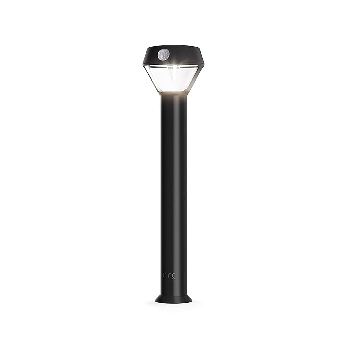 Ring Solar Pathlight — Motion-activated pathlight bright LEDs works with Amazon Sidewalk Black