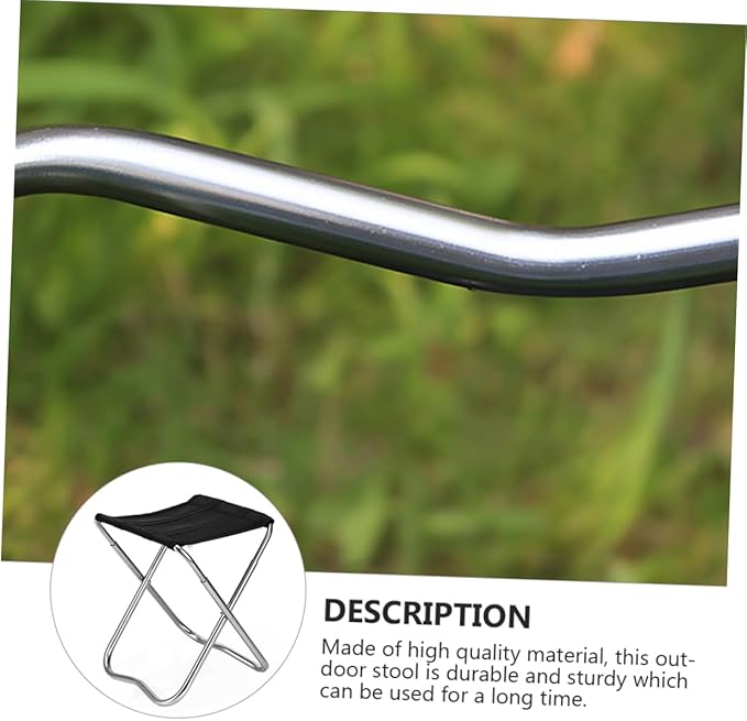 1pc Lightweight Folding Stool for Camping Fishing and Outdoor Activities Portable and Sturdy Alloy Chair Easy to Store and Carry Black