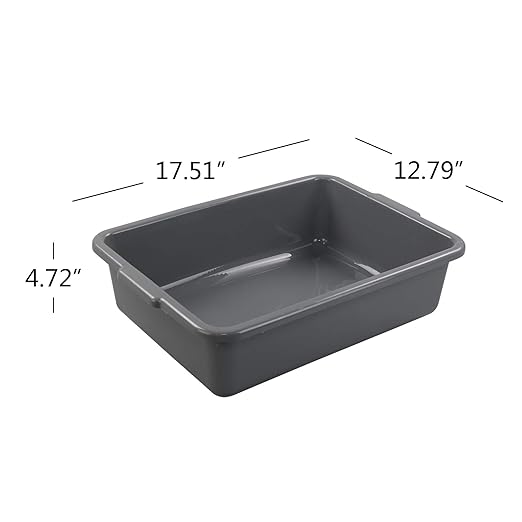 4-Pack 13 L Gray Commercial Bus Tubs Utility Bus Boxes