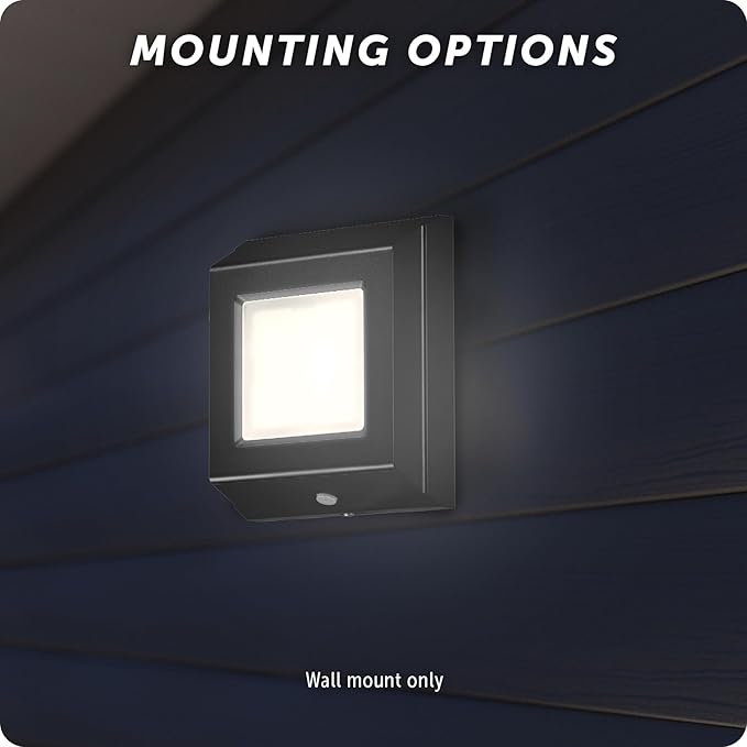 GLOBE Electric 10W Slim Black 1000 Lumens Hardwired Automatic Dusk to Dawn Outdoor Integrated LED Flood Light Security Light Spotlight Outside House Lights