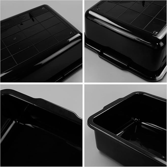 Pekky 32L Large Commercial Bus Box Wash Basin Tub Black 4 Pack