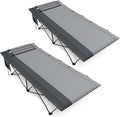TIMBER RIDGE Extra Wide Heavy Duty Camping Cot for Adult Easy Set Up Oversized Sleeping Cot with Carry Bag for Camping Travel and Outdoors Support up to 450lbs Grey 2 Pack
