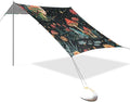 Mushrooms and Flowers Beach Tent Sun Shelter 9.2' x 10.5' Beach Canopy with 4 Sandbags 4 Stability Poles Sand Shovels - Tent Canopy for Beach Camping Fishing Picnics