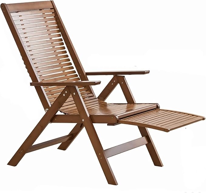 RecliningZero Gravity ChairWooden Beach ReclinerPortable Camping Foldable ChairsOutdoor Garden Patio Lawn Recliners-Multi-Level Adjustment to Easily Lie Down-ErgStyle-2