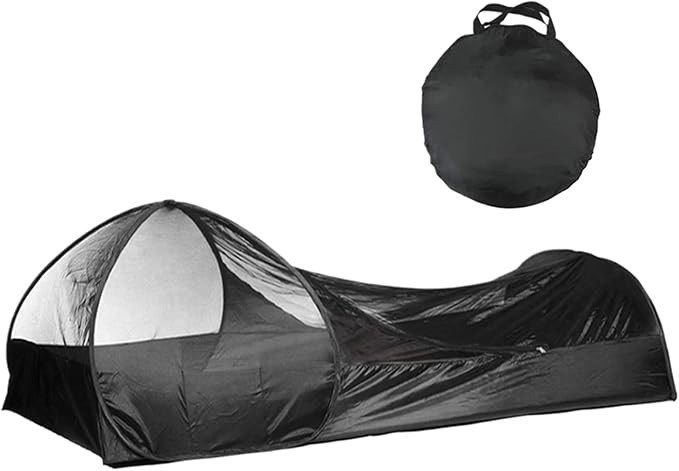 One Person Up Tent Bivy Tent Foldable Single Person up Tent Waterproof Moisture Proof Fine Mesh Tent Portable Bug Net for Camping Outdoor 82.7x41.3x27.6 Black