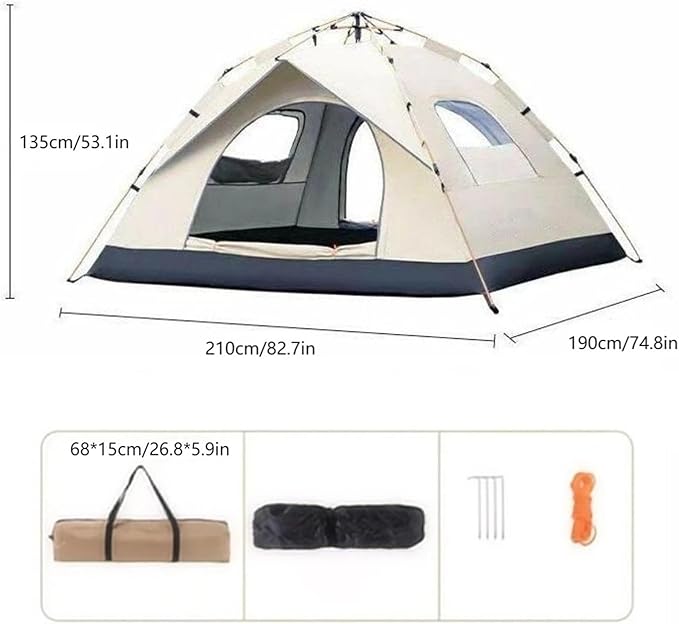 4-Person Waterproof Camping Tent – Sunshade Outdoor Shelter for Self-Driving Travel &amp Mountaineering