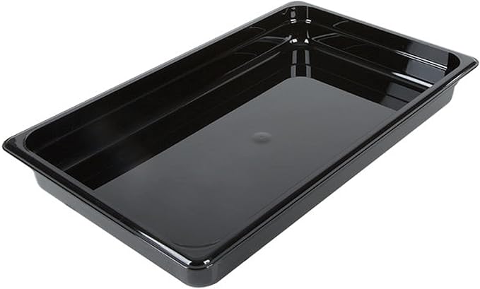 TrueCraftware- Full Size 2-1/2” Deep Polycarbonate Food Pan Black Color-Commercial Restaurant Food Storage Containers Hotel Pans for Catering Buffets Restaurants Fruits Vegetables Corns