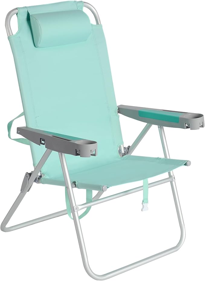 SUNNYFEEL Oversized Tall Folding Beach Chair Lightweight 17 Portable Sand Chair for Adults Heavy Duty 500 LBS with Cup Holders Foldable High Camping Lawn Chairs for Camp/Outdoor/Picnic/Sports