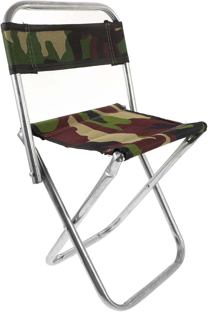 Large Portable Folding Stool Metal Backrest Fishing Chair Camping Gear Material