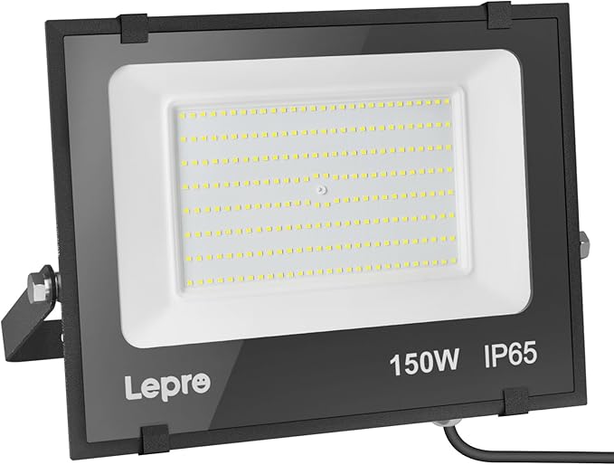 Lepro 150W Outdoor LED Flood Lights 5000K 10000 Lumens Super Bright for Yard Garden Driveway Pool Parking Area Playground Outside Floodlight Fixture (watts 150)