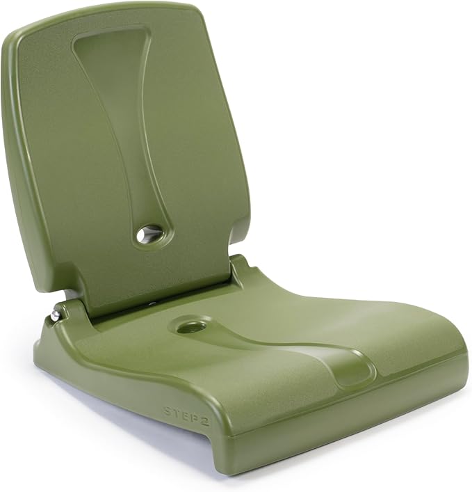 Step2 Foldable Adult Flip Seat Portable Outdoor Chair for Poolside Tailgating Camping Picnic Chair Provides Back Support When Sitting on Ground Olive