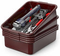 5-Pack Commercial Bus Tubs Box/Tote Box Wine Red Plastic Storage Bin with Handles/Wash Basin Tub (8 Liter)