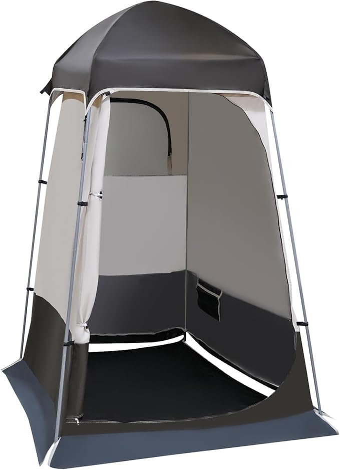 Outdoor Camping Privacy Shelter Shower Tent Portable Toilet Tent Changing Dressing Room Instant Privacy Shelters Outdoor Shower Enclosure for Hiking Beach Picnic Fishing (Coffee Color)