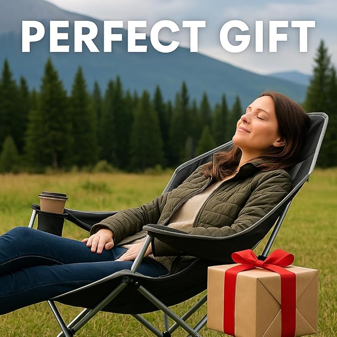 Hammock Camping Chair – Folding Swing Chair with Headrest &amp Cup Holder 300 lbs Support Breathable Mesh Portable &amp Lightweight for Outdoor Camping Fishing Patio &amp Travel