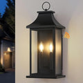 Large Outdoor Wall Lights Dusk to Dawn Sensor Outside Lights Exterior Lighting Fixtures Wall Mount Wall Sconce Light Outdoor Lanterns for Porch Black 22 2-Light 1-Pack