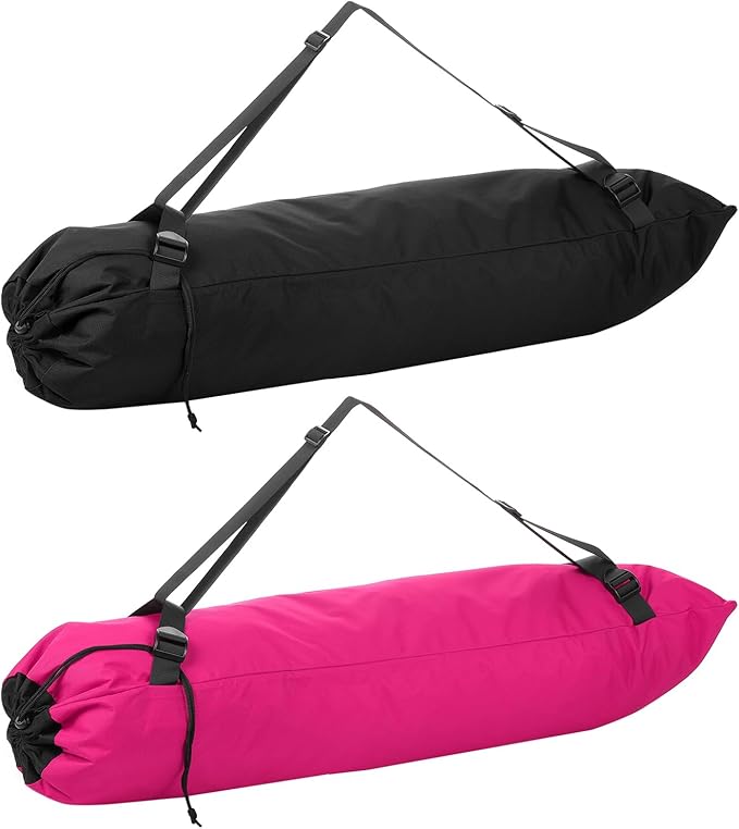 PATIKIL Foldable Camp Chair Replacement Bag 2 Pcs Camping Chairs Folding Chair Carry Bag with Adjustable Shoulder Strap for Outdoor Camping Fishing Storage Rose Red Black