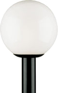 Westinghouse 6686100 One-Light Post-Top Exterior Lantern Black Finish Polycarbonate with White Acrylic Globe