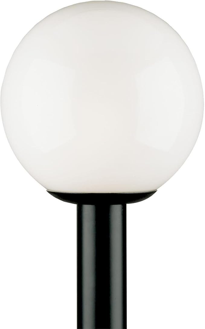Westinghouse 6686100 One-Light Post-Top Exterior Lantern Black Finish Polycarbonate with White Acrylic Globe