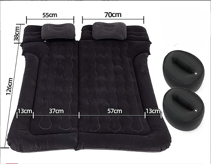 Car Air Mattress for Tesla Model X 6-Seats 2015-2023 Trunk Rear Seat Inflatable Thickened Flocking Travel Camping Bed Air Pump 2 PillowsBlack