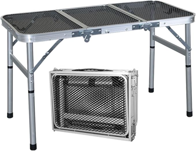 Portable Folding Outdoor Camping Table – 3FT Lightweight Small Foldable Design of 19.6 inch Height for Picnic BBQ Travel &amp Outdoor – Compact Collapsible &amp Durable Camp Tables with Adjustabl