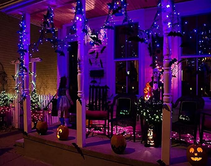kemooie 500 LED Purple Christmas Lights 164 FT 8 Lighting Mode Plug in Waterproof Christmas Lights Outdoor for Birthday Christmas Wedding Party Garden Balcony Decor (Purple)