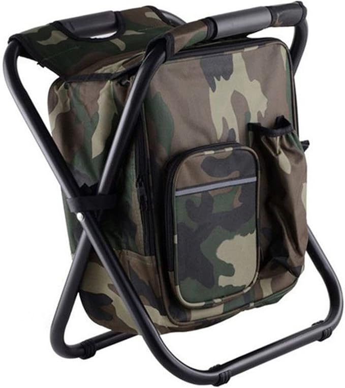 Drfeify Fishing Backpack Cooler ChairLightweight Large Capacity Stool Backpack Cooler Chair for Travel Beach Hiking Picnic