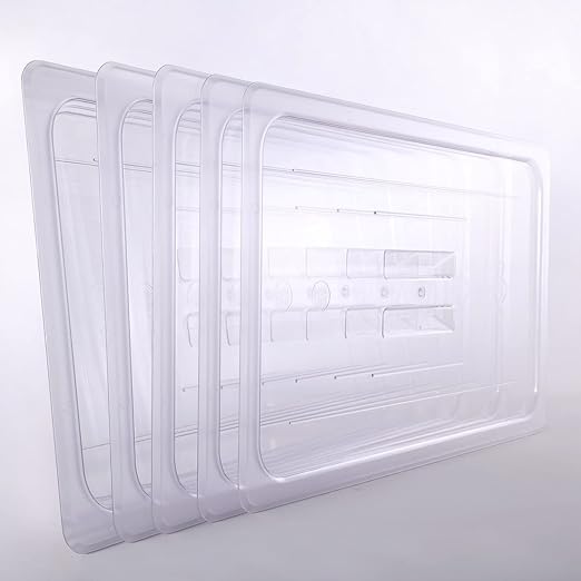 6-Pcs Food Pan Lid Full Size Clear Polycarbonate Hotel Pan Cover with handle