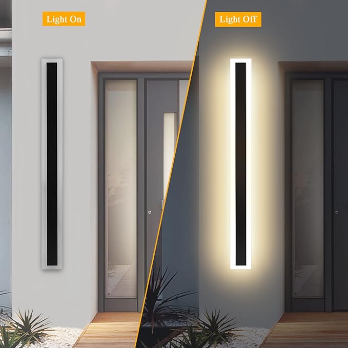 Modern LED Outdoor Sconce 39inch 30W Indoor and Outdoor Wall-Mounted Lamp Fixture with Frosted Acrylic for Bedroom Living Room