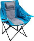 Swonder Oversized Moon Camping Chair with Innovative 2-in-1 Removable Seat Cushion for All Seasons Heavy-Duty Fully Padded Folding Outdoor Chair with Headrest and Carry Bag