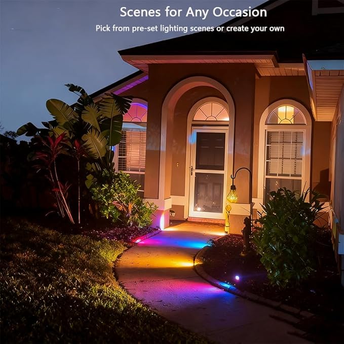 Smart Landscape Spotlights Low Voltage IP67 Waterproof Outdoor Spot Lights Compatible with APP/Remote Control Color Changing Lights for Yard Garden Pathway Lawn Tree Festival 6 Pack