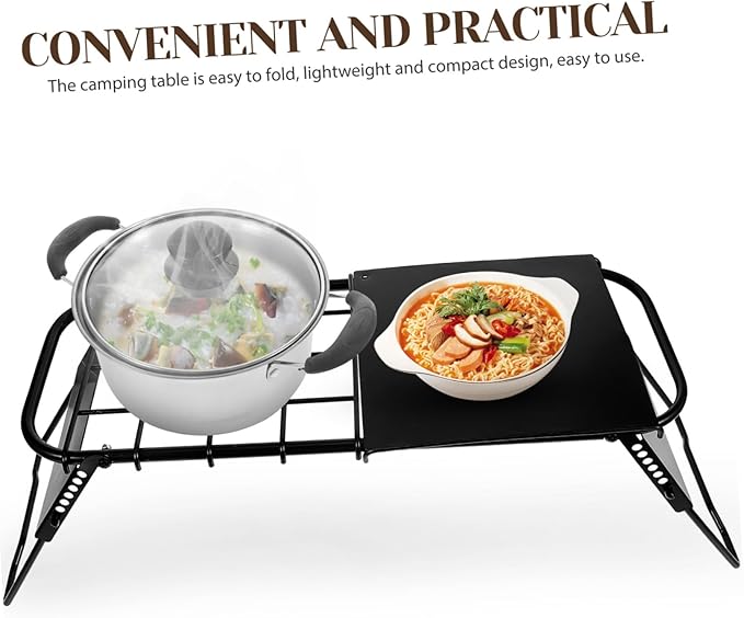 SUPVOX 1pcs Camping Picnic Table Portable Folding Table Metal Grill Outdoor BBQ Folding Camping Furniture Compact