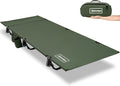 Portable Camping Cot Sleeping Cots for Adults Ultralight Backpacking Cot Compact Collapsible Easy Set-Up Supports 500lbs Portable Camp Cot for Adults Camping Outdoors and Home Green
