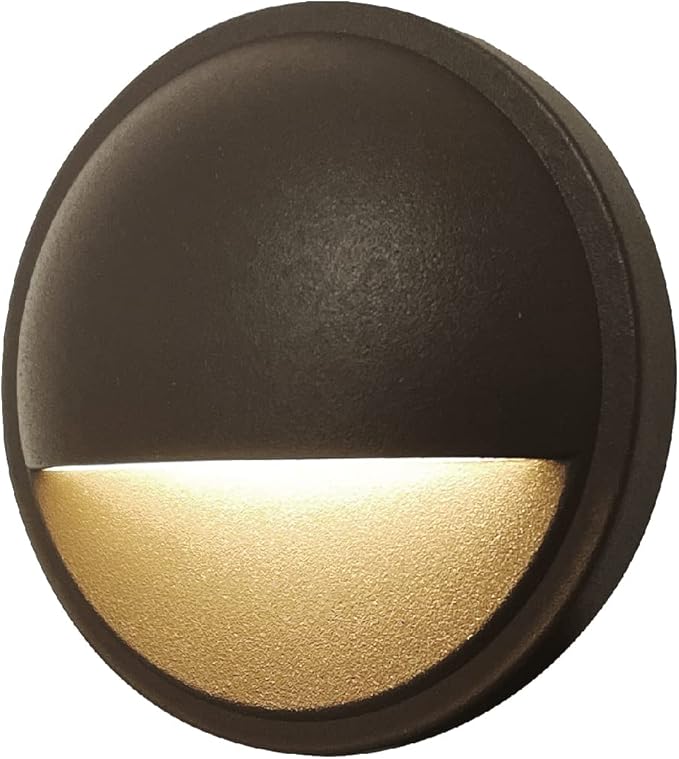 GKOLED Low Voltage LED Deck Lights 12V AC/DC Landscape Step Railing Fence Light 2W 2700K Accent Lighting Fixture Die-cast Aluminum Dark Brown 6-Pack