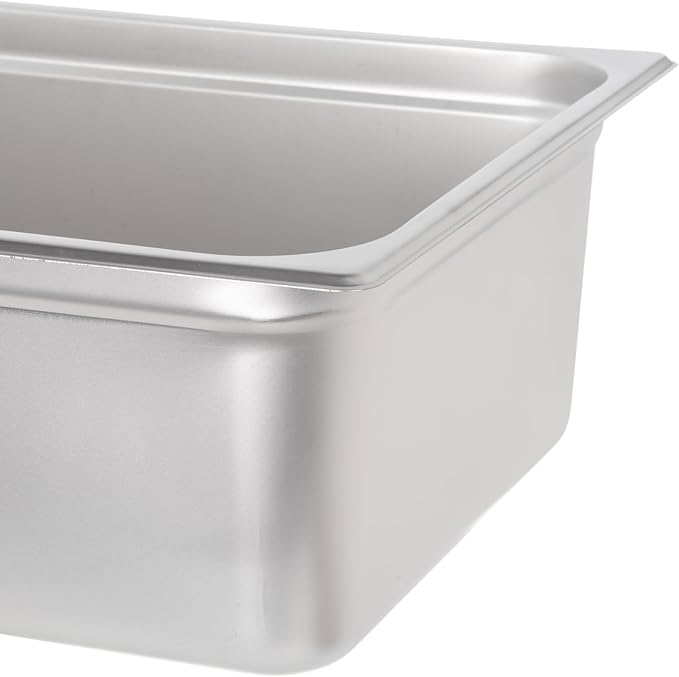 Soro Essentials- Full Size 6 Deep Stainless Steel Anti-Jamming Steam Table Pan 22 Gauge- Chafer Food Pan Stackable Anti-Jam Steam Pans for Hotel Restaurant Supplies Party Buffet Event Catering