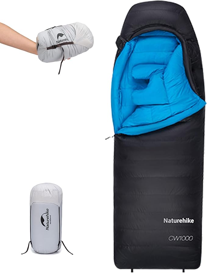 Naturehike CW700[2025 Upgrade] Ultralight Down Sleeping Bag [ -26.2°C~-1.7°C1074g] All Season Camping Sleeping Bags for Cold Weather Adults BackpackingHunting with Storage Bag