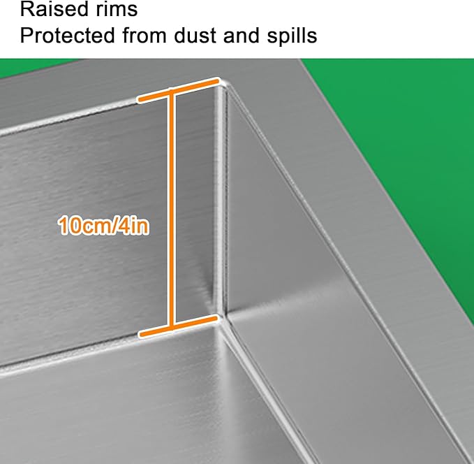 Large Stainless Steel Water Drain Pan 90x60x10cm - Durable Drip Tray with Outlet for Air Conditioners Oil Storage &amp Plant Germination - Versatile &amp Long-Lasting Solution