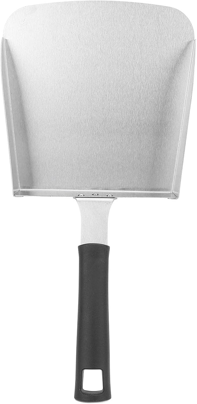 Stainless Steel Food Shovel | Wide Griddle Scoop for Burgers/Stir Fry/Bagged Foods | Ergonomic Handle Non - Marring Perimeter Commercial &amp Home Kitchen Use