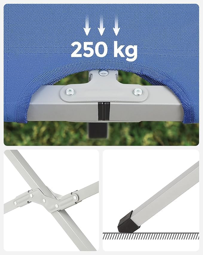 Camp Bed Portable Folding Camping Cot for AdultsIndoor Outdoor Portable Sleeping Cot for Hiking Camping with Carrying Bag (Blue)