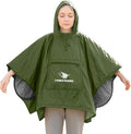 Wearable Hooded Poncho Sleeping Bag Water Resistant Windproof 2 in 1 Spring Poncho Blanket for Camping Hikes