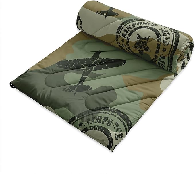 Axolotl Camouflage Printed Camping BlanketLightweight Portable Waterproof Puffy Military Themed Travel BlanketAircraft Medal Packable Outdoor Blanket for PicnicCampingTravelStadiumHikingGreen