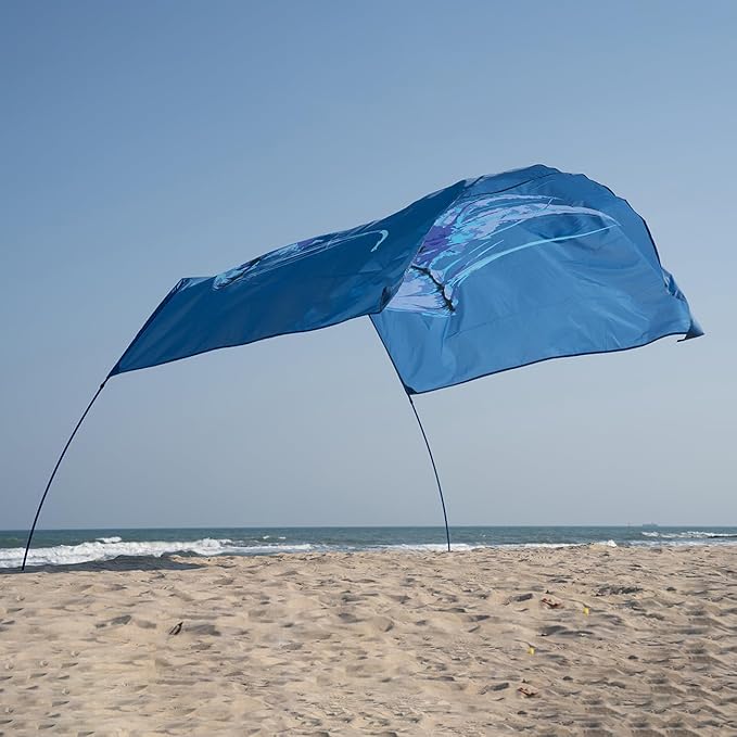 Beach Wind-Powered Shade Canopy Portable Sun Shelter Tent UPF 50+ UV Protection Lightweight Easy Set Up 78 Sq. Ft. of Shade for 1-3 People.Lite Regatta Jellyfish