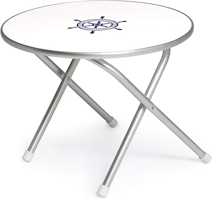 FORMA MARINE Boat Table Folding Round 24x 19.8 Height Marine Aluminum Yacht Deck Furniture M300