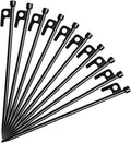 Balacoo 10Pcs Heavy Duty Metal Tent Stakes Ground Pegs for Camping and Durable Cast Fixing for Outdoor Tents and Canopies Easy to Carry Includes Storage Bag