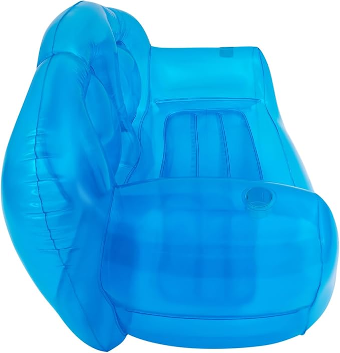 Transparent Inflatable Sofa Seat Blow up Chair Yard Portable Inflatable Couch Air Couch Patio Blow up Furniture for Camping Outdoor Beach Room Adult Teen 180*90*95cm/70.9*35.43*37.4in (Blue)